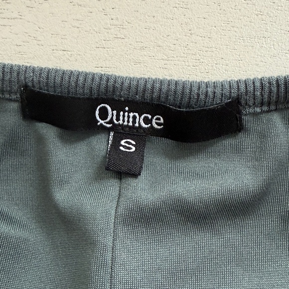 Quince Women's Gray Long Sleeve Midi Dress small Ribbed Classic Tencel Blend - Picture 4 of 5